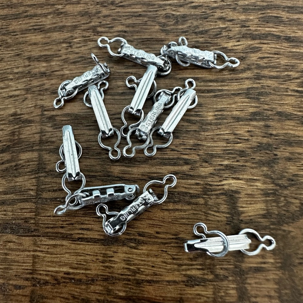 Vintage Sterling Silver Box Clasps – Jewelry Findings Lot of 10
